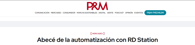 Nota de Revista P&M: Abecé de la automatización con RD Station